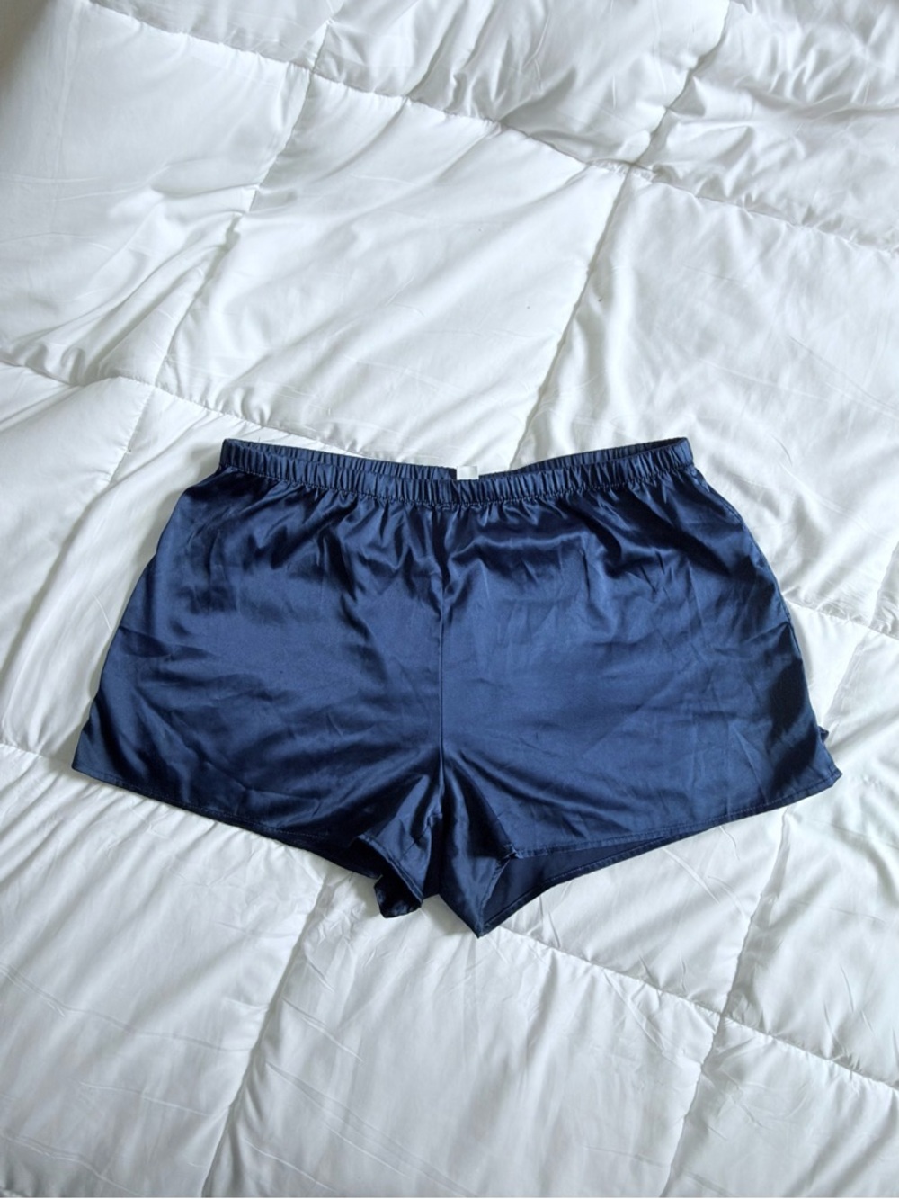 Silk Navy Blue Women's Sleep Shorts